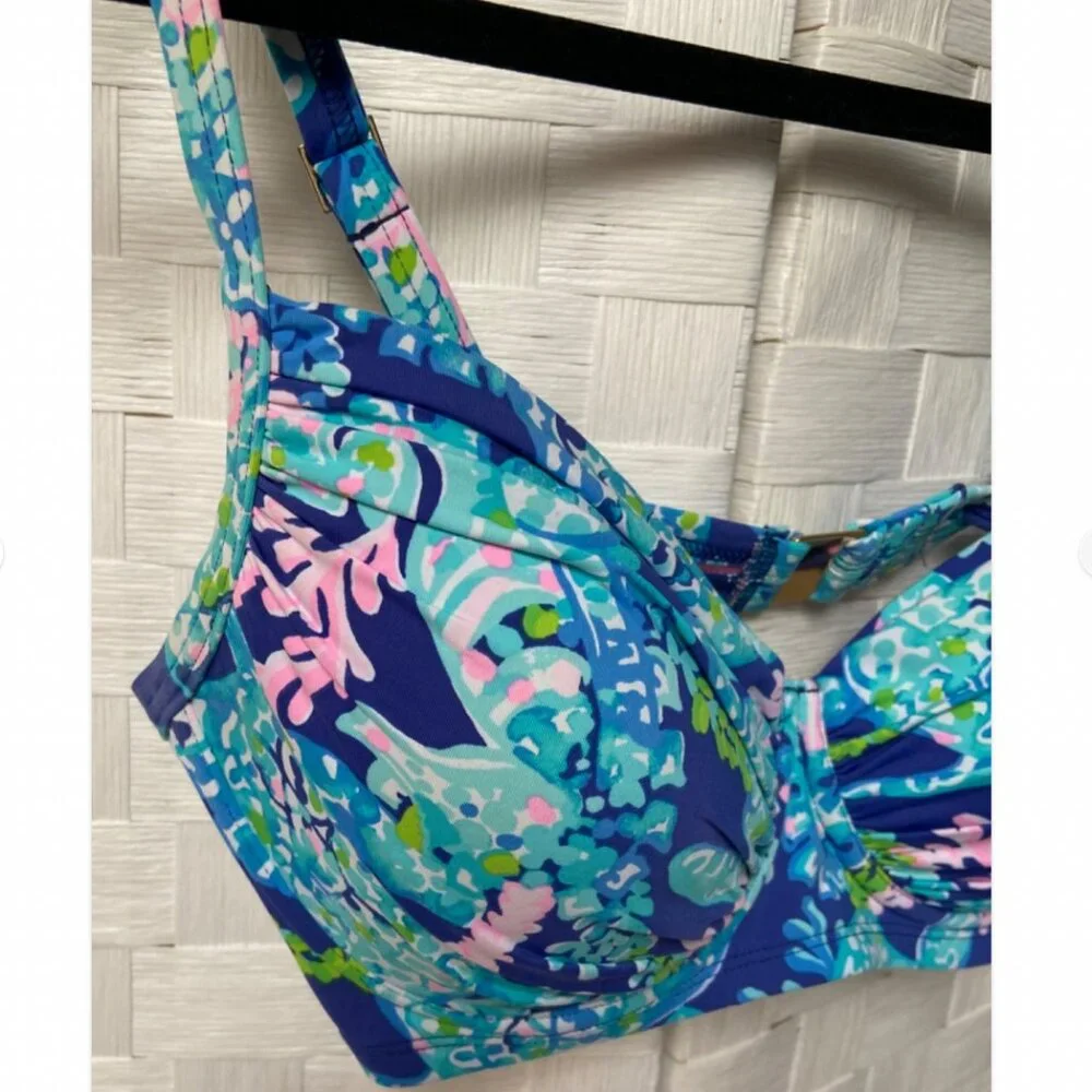 Lilly Pulitzer Swom Bra Blue Floral 34 D - Picture 2 of 5